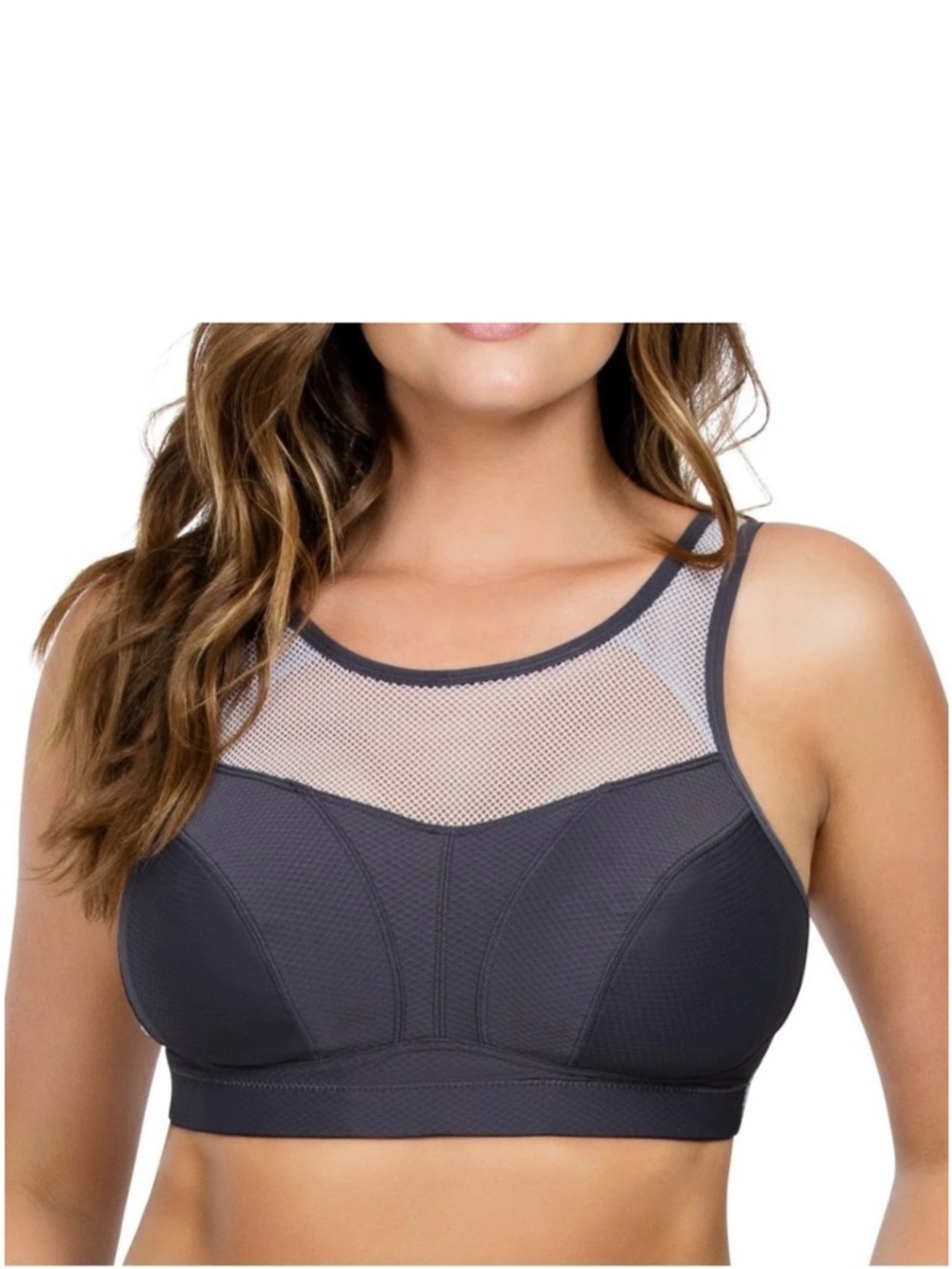 Parfait Active Wireless Yoga Sports Bra Size 32H P5542 Rabbit (gray) w/White NWT